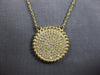 LARGE .84CT DIAMOND 14KT YELLOW GOLD CLASSIC PAVE CIRCULAR BEADED LOVE NECKLACE