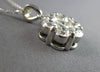 EXTRA LARGE 2.05CT DIAMOND 18KT WHITE GOLD ROUND FLOWER FLOATING PENDANT #28043