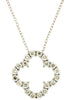 .15CT DIAMOND 14K WHITE GOLD OPEN FLOWER SQUARE GEOMETRICAL FUN FLOATING PENDANT
