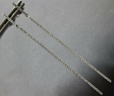 ESTATE LONG .45CT DIAMOND 18KT WHITE GOLD 3D CLASSIC BAR HANGING EARRINGS