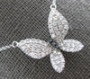 ESTATE .56CT WHITE & BLACK DIAMOND 14KT WHITE GOLD 3D BUTTERFLY LOVE NECKLACE