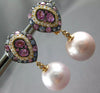 2.69CT DIAMOND & AAA SAPPHIRES & PINK SOUTH SEA PEARL 18KT ROSE GOLD 3D EARRINGS