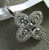 ESTATE .47CT DIAMOND 18K WHITE GOLD 4 CLOVER HALO ETOILE FLOWER FLOATING PENDANT
