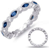 1.40CT DIAMOND & AAA SAPPHIRE 14KT WHITE GOLD ROUND & MARQUISE ANNIVERSARY RING