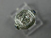 ANTIQUE .53CT DIAMOND & AAA SAPPHIRE 18K WHITE GOLD SQUARE ENGAGEMENT RING 26026