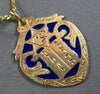 ANTIQUE 14K ROSE GOLD BLUE ENAMEL FILIGREE STAR OF DAVID FLOATING PENDANT #28994
