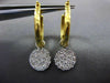 ESTATE .57CT DIAMOND 14KT 2 TONE GOLD 3D PAVE CIRCULAR HOOP FUN EARRINGS #20819