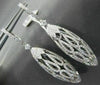 ANTIQUE 3.07CT DIAMOND 18K WHITE GOLD LONG FILIGREE DOME HANGING EARRINGS E00897