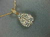 ESTATE LARGE .97CT DIAMOND 18KT ROSE GOLD 3D CLUSTER TEAR DROP FLOATING PENDANT