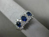WIDE 2.0CT DIAMOND & AAA OVAL SAPPHIRE 14KT WHITE GOLD PAST PRESENT FUTURE RING