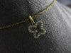ESTATE .13CT DIAMOND 14KT YELLOW GOLD 3D CLASSIC BUTTERFLY LOVE FLOATING PENDANT