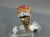 ANTIQUE WIDE .70CT OLD MINE DIAMOND & AAA RUBY 14KT WHITE & ROSE GOLD RING #757