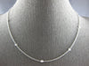 ESTATE .50CT DIAMOND 14KT WHITE GOLD 3D ROUND CLASSIC BY THE YARD LOVE NECKLACE
