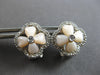 .30CT DIAMOND & AAA CORAL 14K WHITE GOLD MULTI HEART FLOWER CLIP EARRINGS #28202