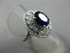 ESTATE LARGE 3.74CT DIAMOND & SAPPHIRE 14K WHITE GOLD HALO ENGAGEMENT RING 21528