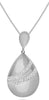 ESTATE .07CT DIAMOND 14KT WHITE GOLD 3D TEAR DROP CLASSIC FLOATING PENDANT