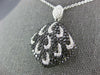 ESTATE LARGE 3.04CT WHITE & BLACK DIAMOND 18KT WHITE GOLD CLASSIC SQUARE PENDANT