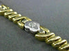 ESTATE WIDE .45CT DIAMOND 14KT WHITE & YELLOW GOLD HEART LOVE BRACELET #15359
