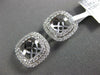 ESTATE LARGE .49CT DIAMOND 18KT WHITE GOLD 3D SQUARE DOUBLE HALO JACKET EARRINGS