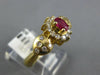 .67CT DIAMOND & AAA RUBY 14KT YELLOW GOLD 3D OVAL & ROUND FLOWER FRIENDSHIP RING