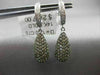 ESTATE 1.0CT WHITE & YELLOW DIAMOND 14KT WHITE GOLD PEAR SHAPE HANGING EARRINGS