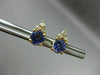 ESTATE 1.15CT DIAMOND & AAA ROUND TANZANITE 14KT YELLOW GOLD EARING 9mm #20316