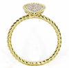 .16CT WHITE & PINK DIAMOND 14KT TRI COLOR GOLD 3D CLUSTER PEAR SHAPE ROPE RING