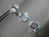 ESTATE LARGE 34.65CT DIAMOND & AAA AQUAMARINE 18K WHITE GOLD 3D HANGING EARRINGS