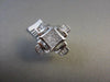 ESTATE LARGE SQUARE 3.01CT DIAMOND PRINCESS CUT 14KT WHITE GOLD CLIP EARRINGS