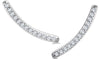 ESTATE .13CT DIAMOND 14KT WHITE GOLD 3D CLASSIC ROUND FUN EAR CLIMBER EARRINGS