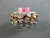 ESTATE WIDE 4.17CT WHITE & PINK DIAMOND 18KT WHITE GOLD CLUSTER ANNIVERSARY RING