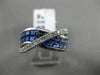 ESTATE WIDE 3.02CT DIAMOND & OMBRE AAA SAPPHIRE 14K WHITE GOLD 3D MULTI ROW RING