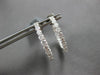 ESTATE 1.70CT DIAMOND 18K WHITE GOLD 3D CLASSIC INSIDE OUT HOOP HANGING EARRINGS
