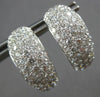 LARGE 2.98CT DIAMOND 18KT WHITE GOLD 3D MULTI ROW HUGGIE HOOP HANGING EARRINGS