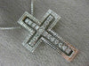 ESTATE .45CT DIAMOND 18KT WHITE GOLD 3D HANDCRAFTED FLOATING CROSS PENDANT 11430