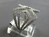 ESTATE LARGE 1.38CT DIAMOND 18KT WHITE GOLD 3D CLASSIC GEOMETRICAL FUN RING