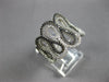 WIDE .99CT BLACK & WHITE DIAMOND 14K WHITE GOLD MULTI WAVE CRISS CROSS LOVE RING