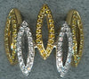 WIDE .60CT WHITE & YELLOW DIAMOND 18K 2 TONE GOLD 3D MULTI LEAF CRISS CROSS RING