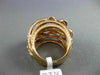 ESTATE LARGE 1.69CT DIAMOND 18KT ROSE GOLD MULTI ROW CRISS CROSS WAVE FUN RING