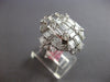 EXTRA LARGE 3.14CT DIAMOND 18KT WHITE GOLD MULTI SHAPE DOUBLE SQUARE FLOWER RING