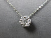 SMALL .20 CT DIAMOND 14KT WHITE GOLD 3D CLASSIC INVISIBLE FLOWER NECKLACE #27856