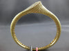 EXTRA LARGE 2.14CT DIAMOND 18KT YELLOW GOLD SNAKE FILIGREE CUFF BANGLE BRACELET