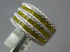 2.44CT WHITE & FANCY YELLOW DIAMOND 18KT WHITE GOLD MULTI ROW ANNIVERSARY RING