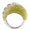 EXTRA LARGE 2.86CT WHITE & FANCY YELLOW DIAMOND 18KT WHITE GOLD TEAR DROP RING