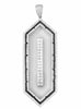 EXTRA LARGE 4.22CT DIAMOND & CRYSTAL & BLACK ENAMEL 18KT WHITE GOLD FUN PENDANT
