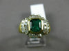 WIDE 1.73CT DIAMOND & AAA EMERALD 18KT YELLOW GOLD FLOWER ENGAGEMENT RING #1456