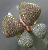 ESTATE EXTRA LARGE 4.14CT DIAMOND 18KT WHITE & ROSE GOLD BUTTERFLY FLOWER RING