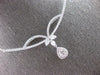LARGE 1.12CT DIAMOND 14K WHITE GOLD ROUND & BAGUETTE TEAR DROP BAR LOVE NECKLACE