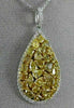ESTATE EXTRA LARGE 4.48CT WHITE & FANCY YELLOW DIAMOND 18KT 2 TONE GOLD PENDANT