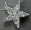 LARGE .90CT DIAMOND 14KT WHITE GOLD 3D CLASSIC STAR FLOATING PENDANT #27840